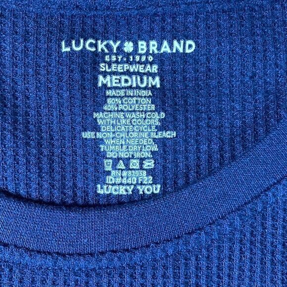 Lucky Brand Chill & Frosty Textured Sleep Shirt Sz M - Picture 6 of 12